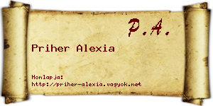 Priher Alexia névjegykártya